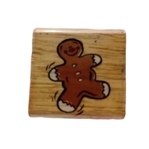 Gingerbread Man Wooden Stamp